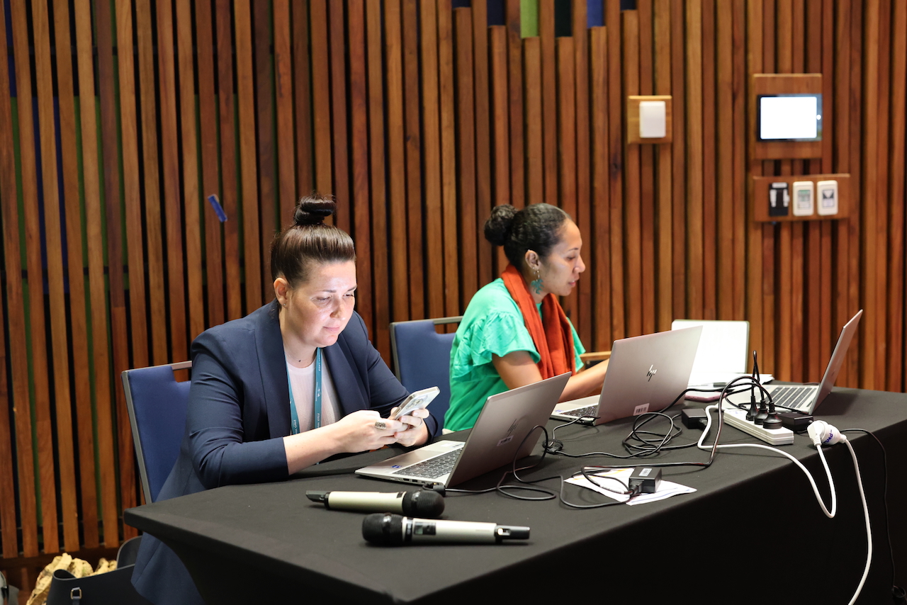 Rayleen working at an event